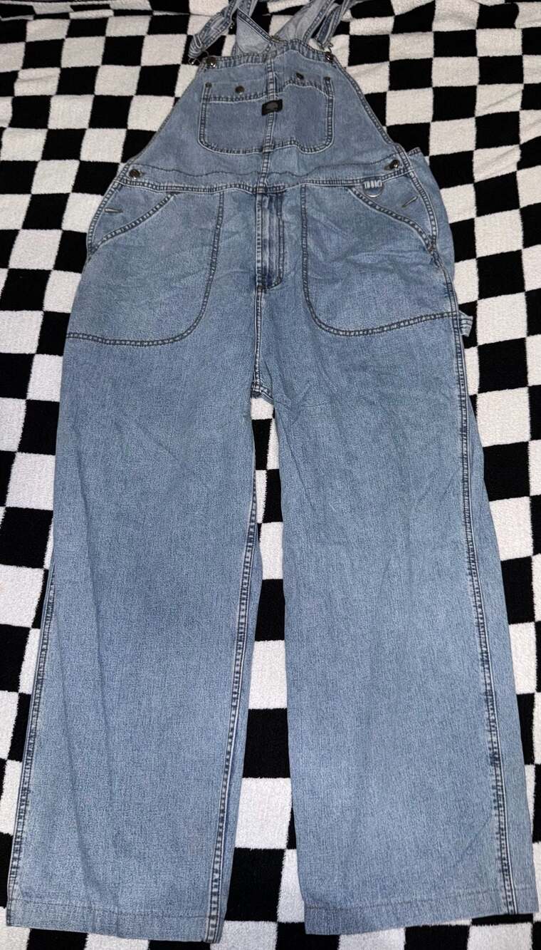 Harley-Davidson Light Blue Denim Overalls Workwear Bib Pants